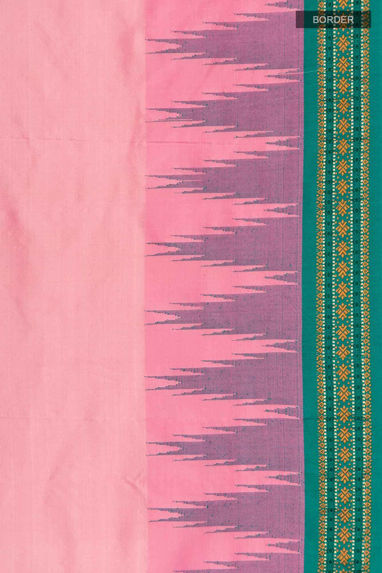 Rose pink Bangalore Silk Saree