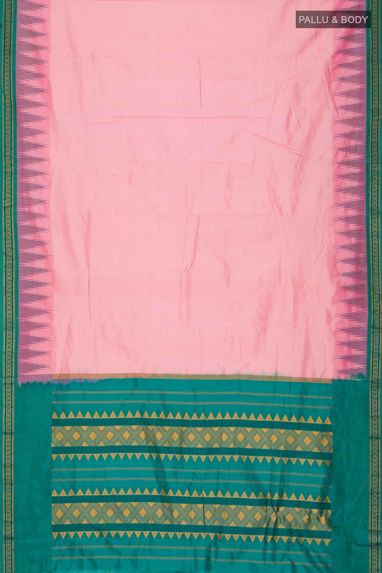 Rose pink Bangalore Silk Saree
