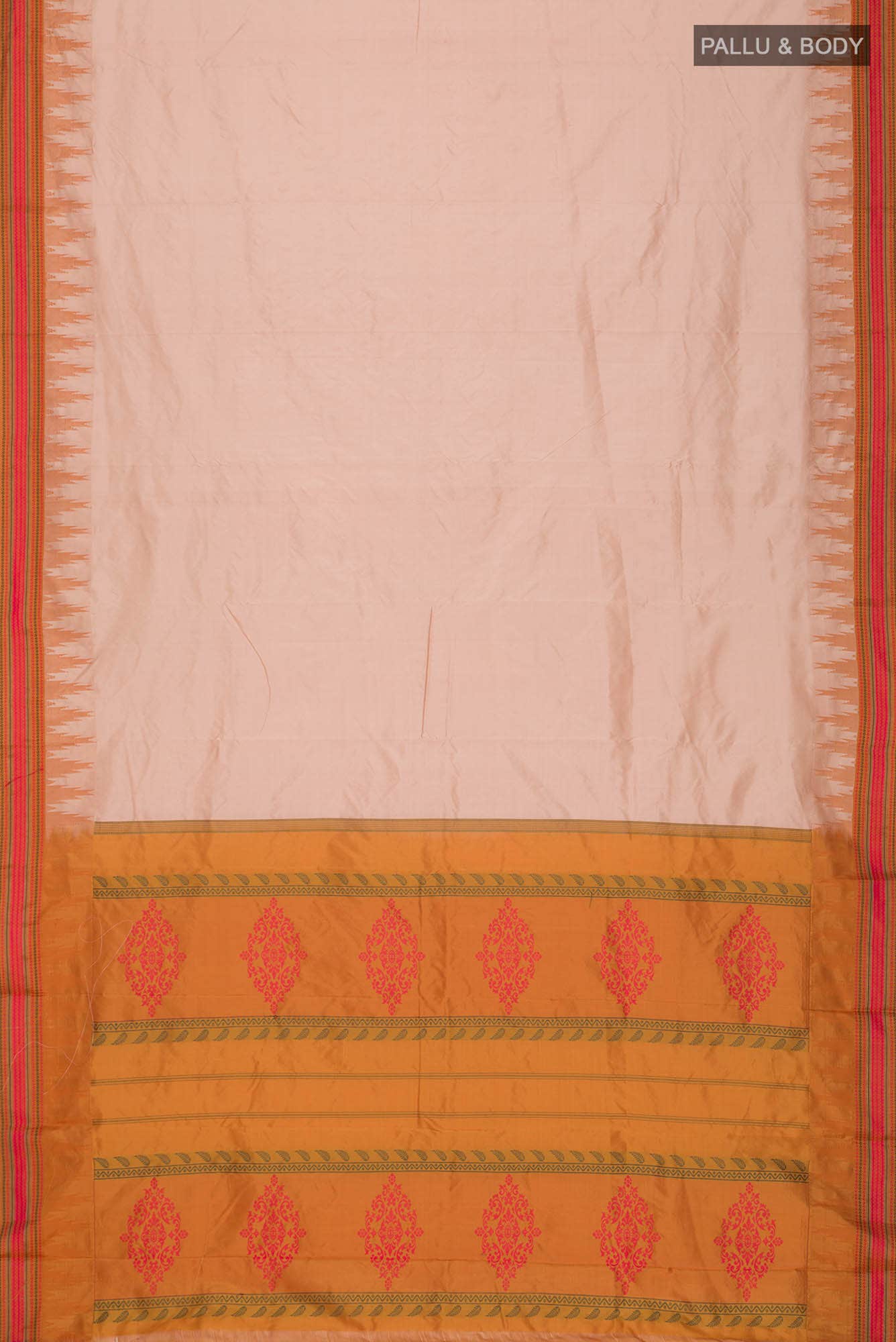 Beige Bangalore Silk Saree