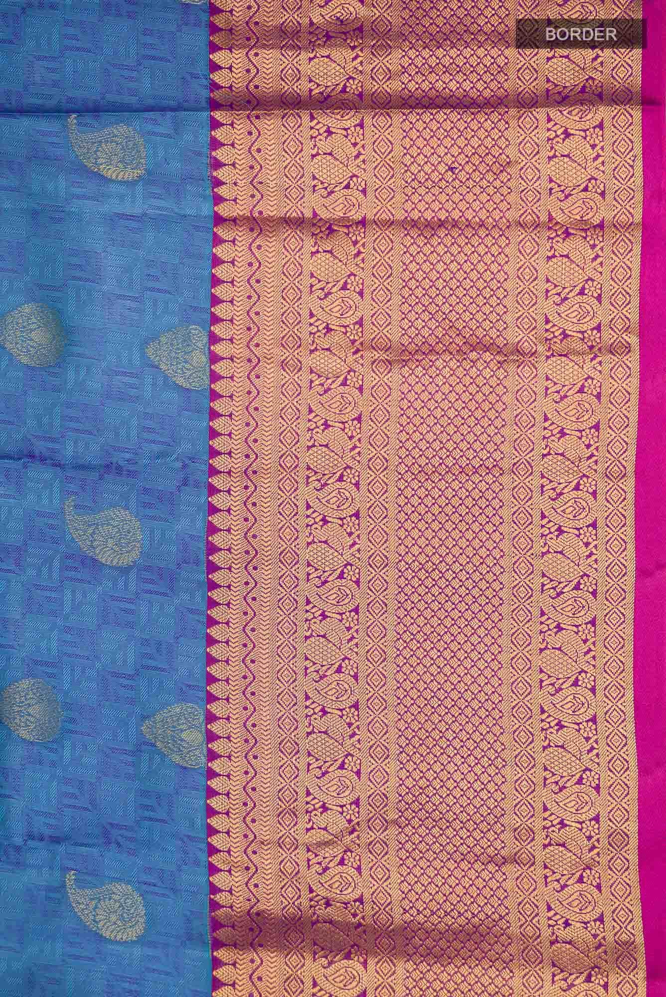 Blue Kanchipuram Silk Saree