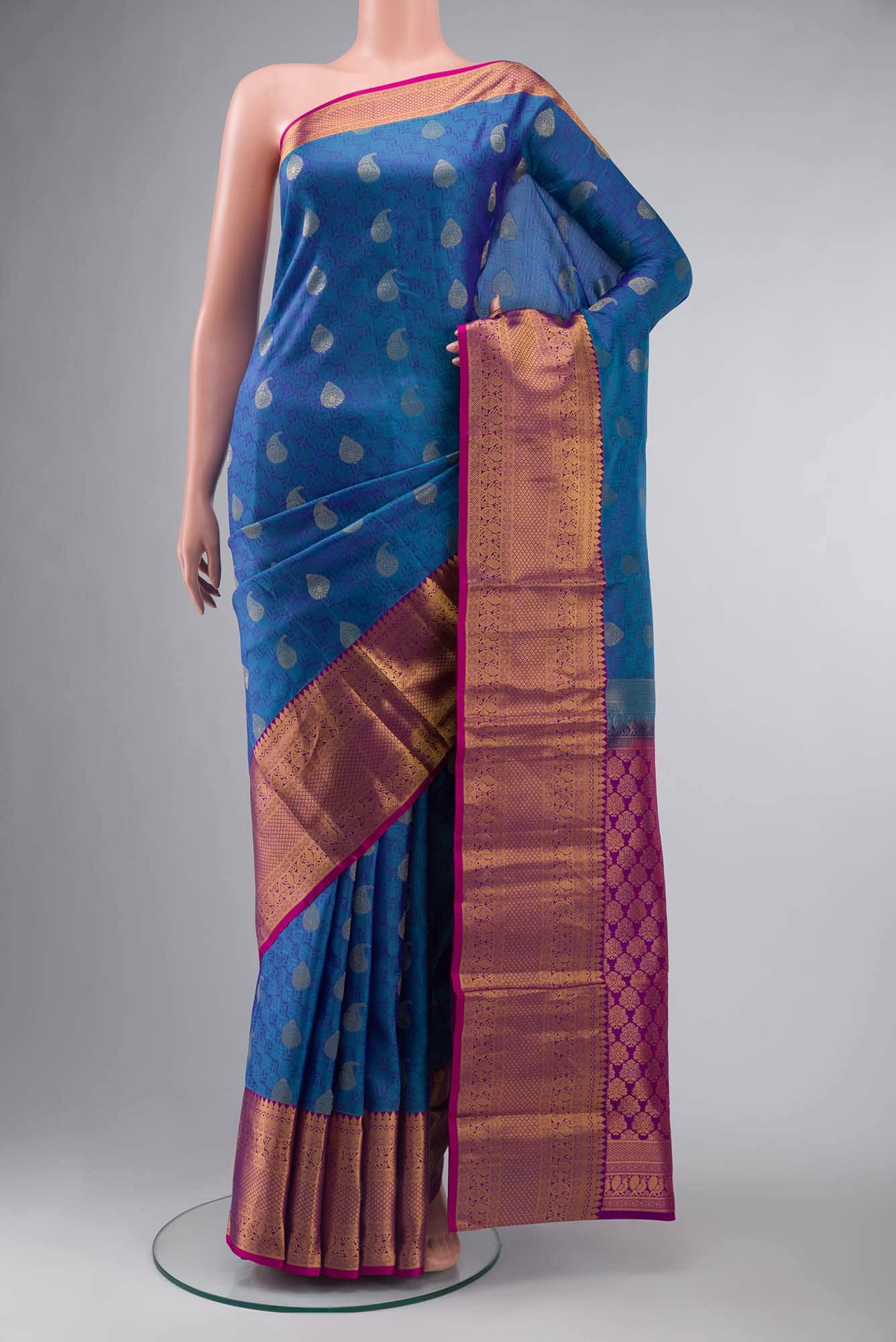 Blue Kanchipuram Silk Saree