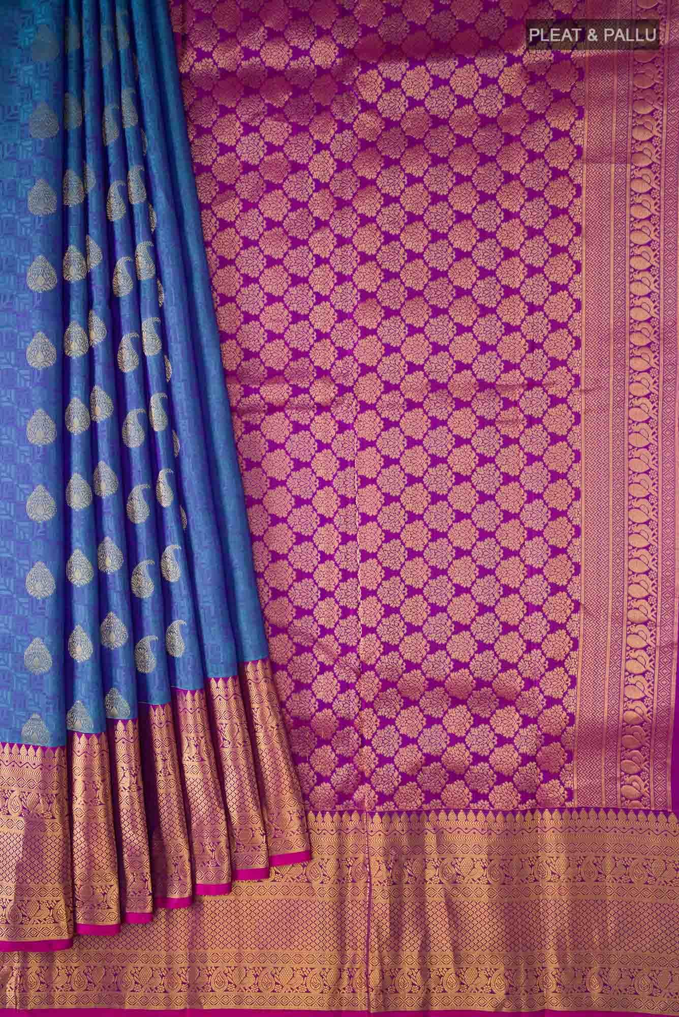 Blue Kanchipuram Silk Saree