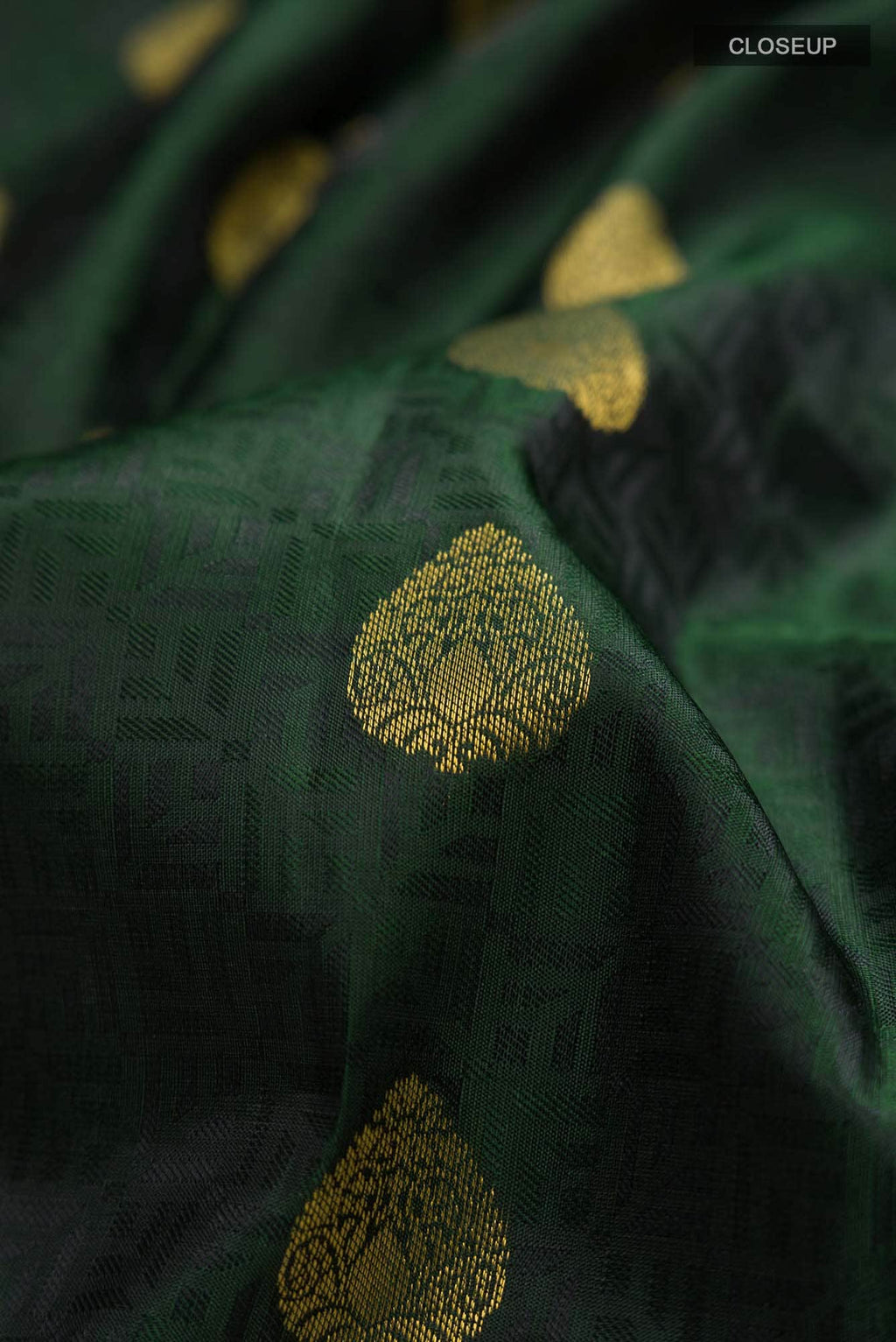 Bottle Green Kanchipuram Silk Saree
