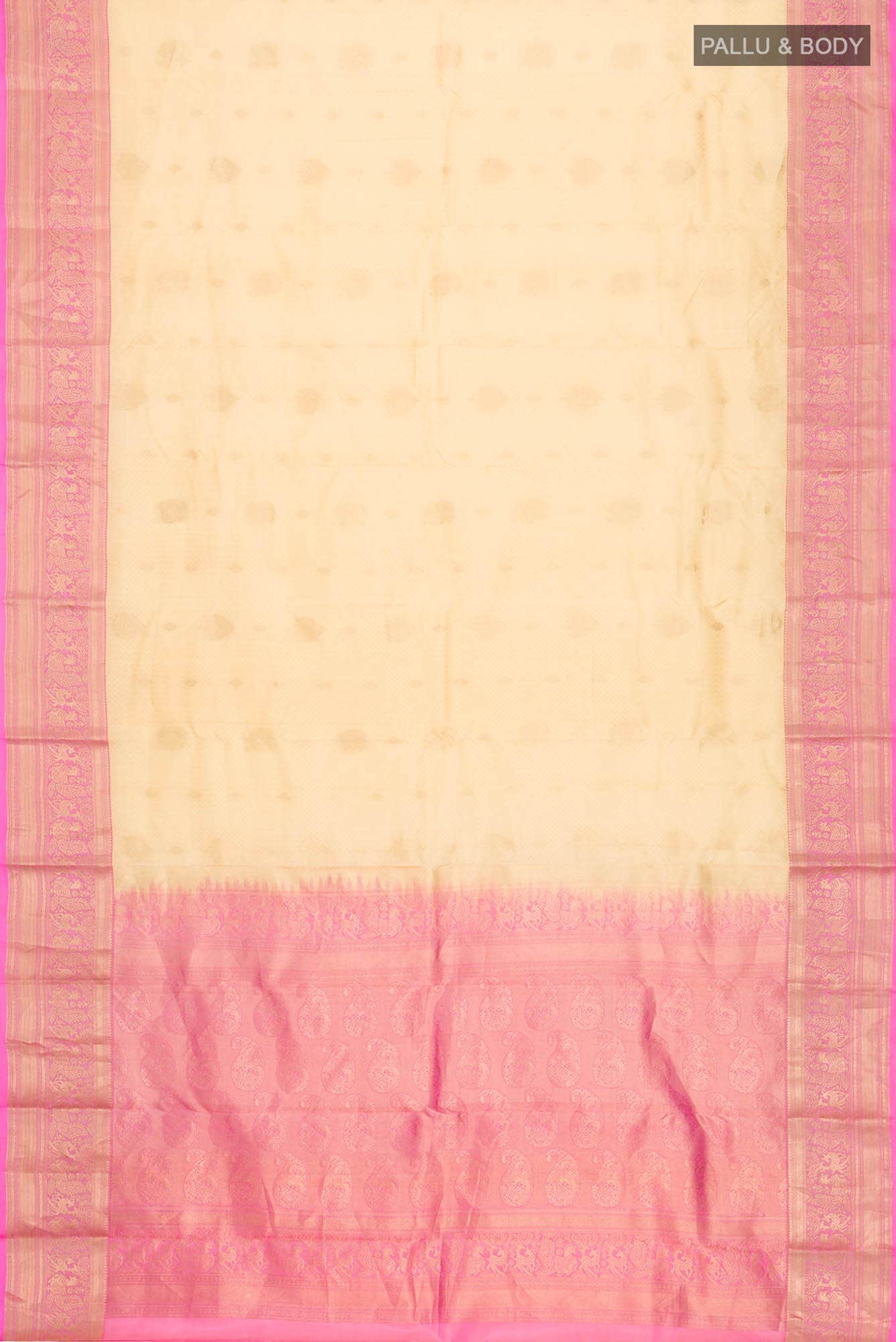 Cream Kanchipuram Silk Saree
