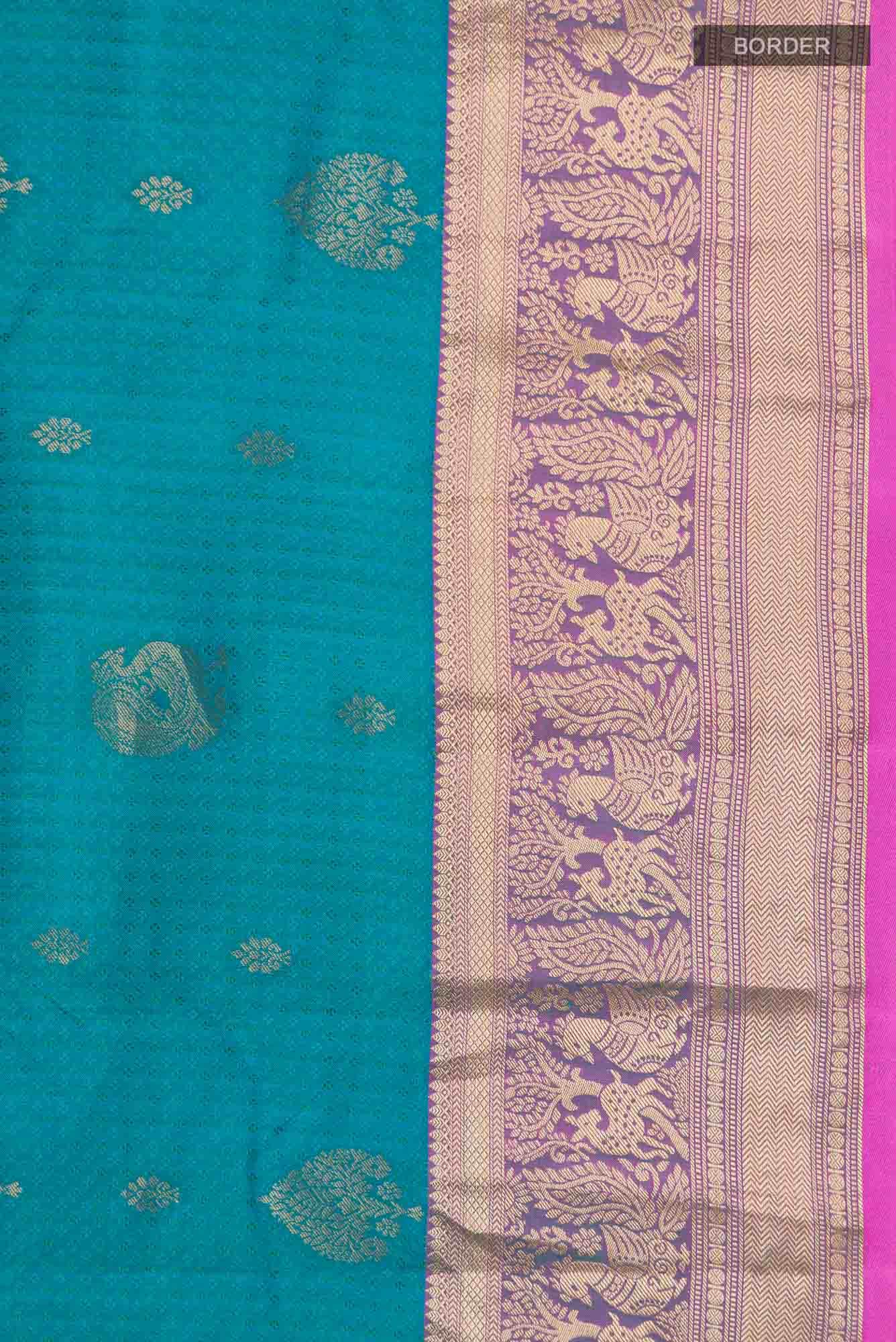 Blue Kanchipuram Silk Saree