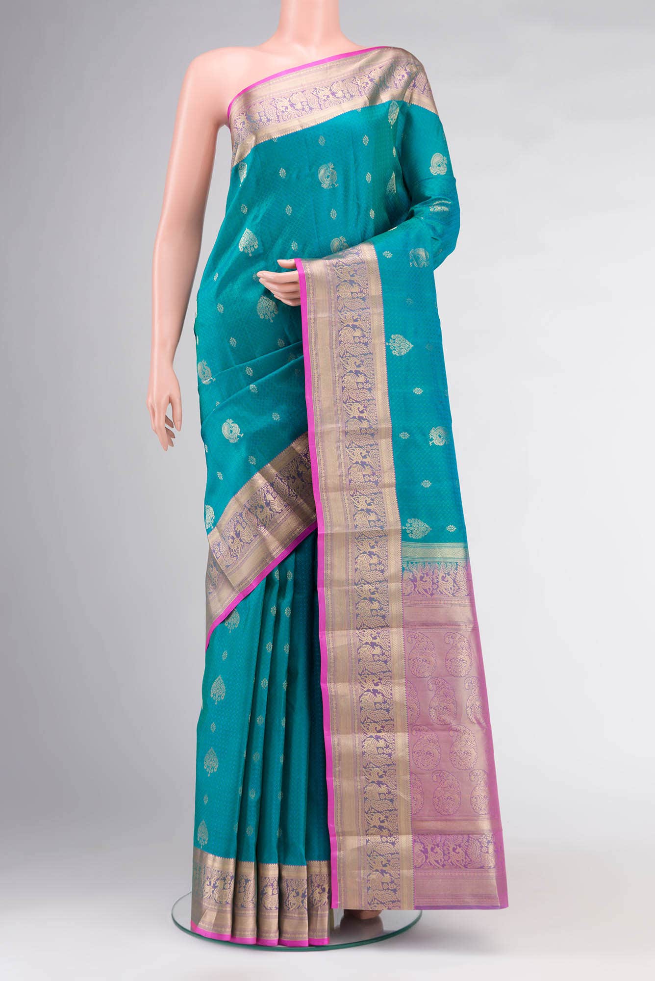 Blue Kanchipuram Silk Saree