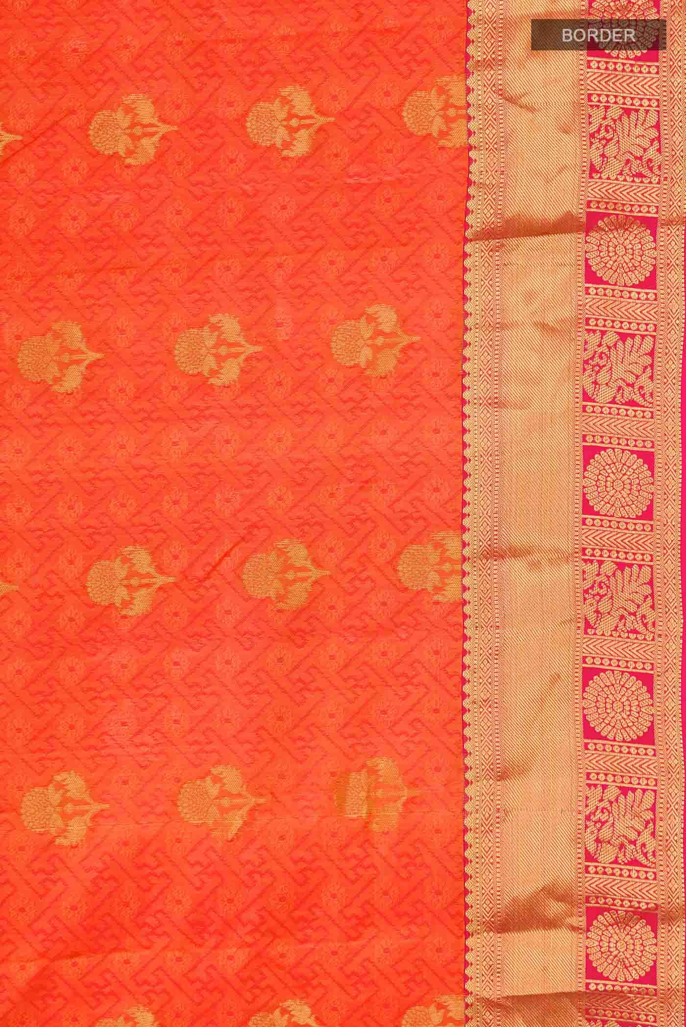 Orange Kanchipuram Silk Saree