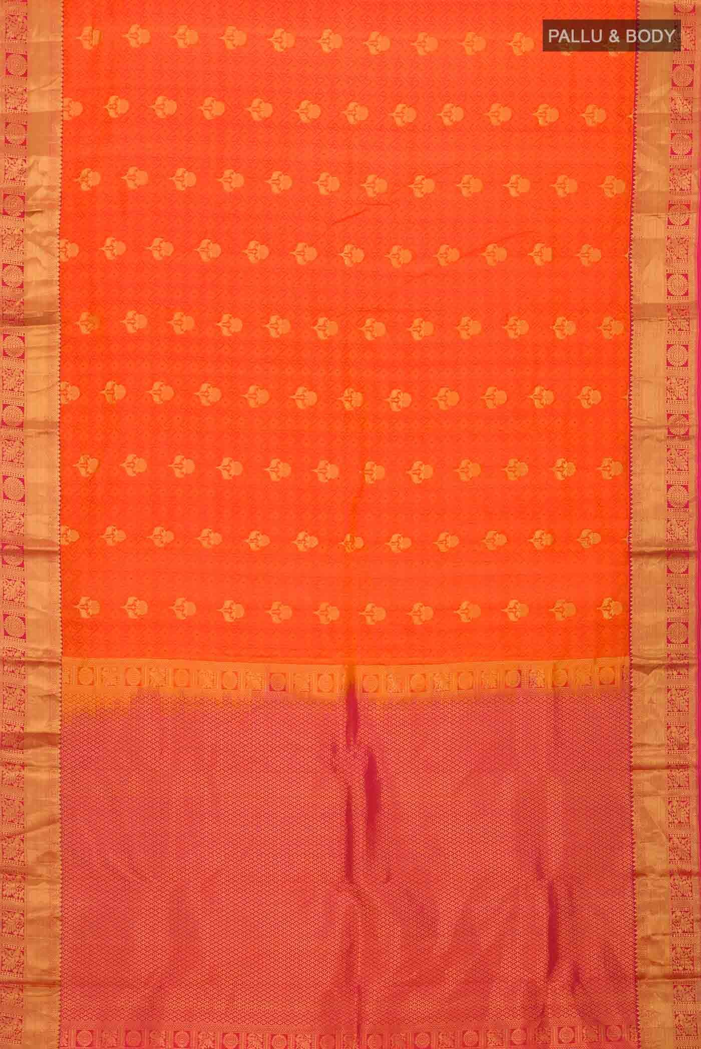 Orange Kanchipuram Silk Saree