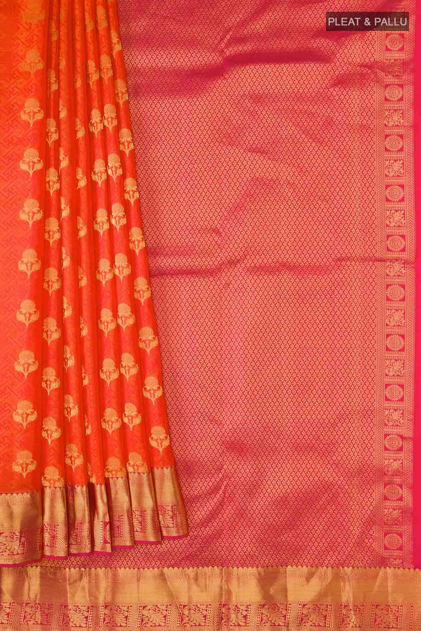 Orange Kanchipuram Silk Saree
