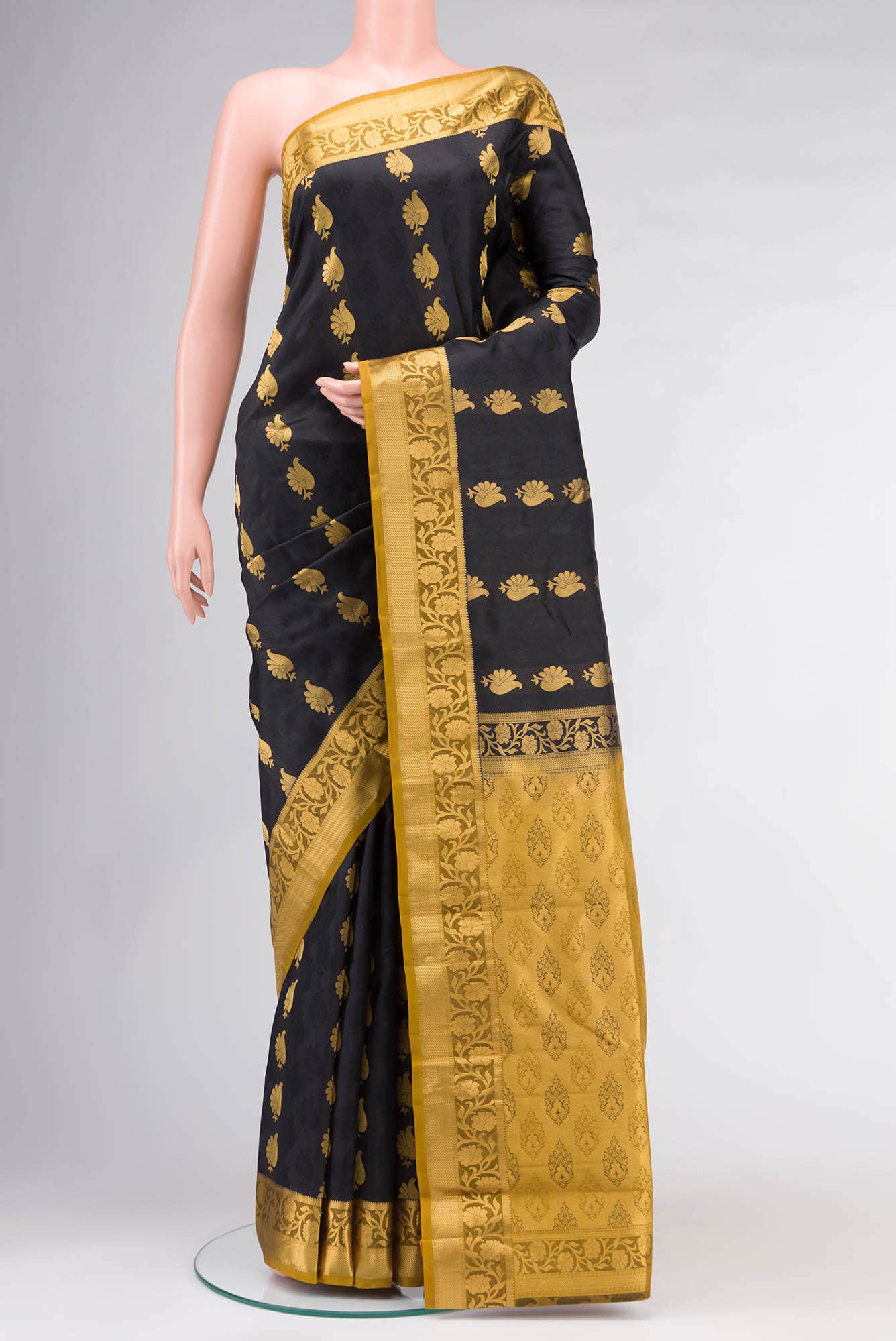 Black Kanchipuram Silk Saree