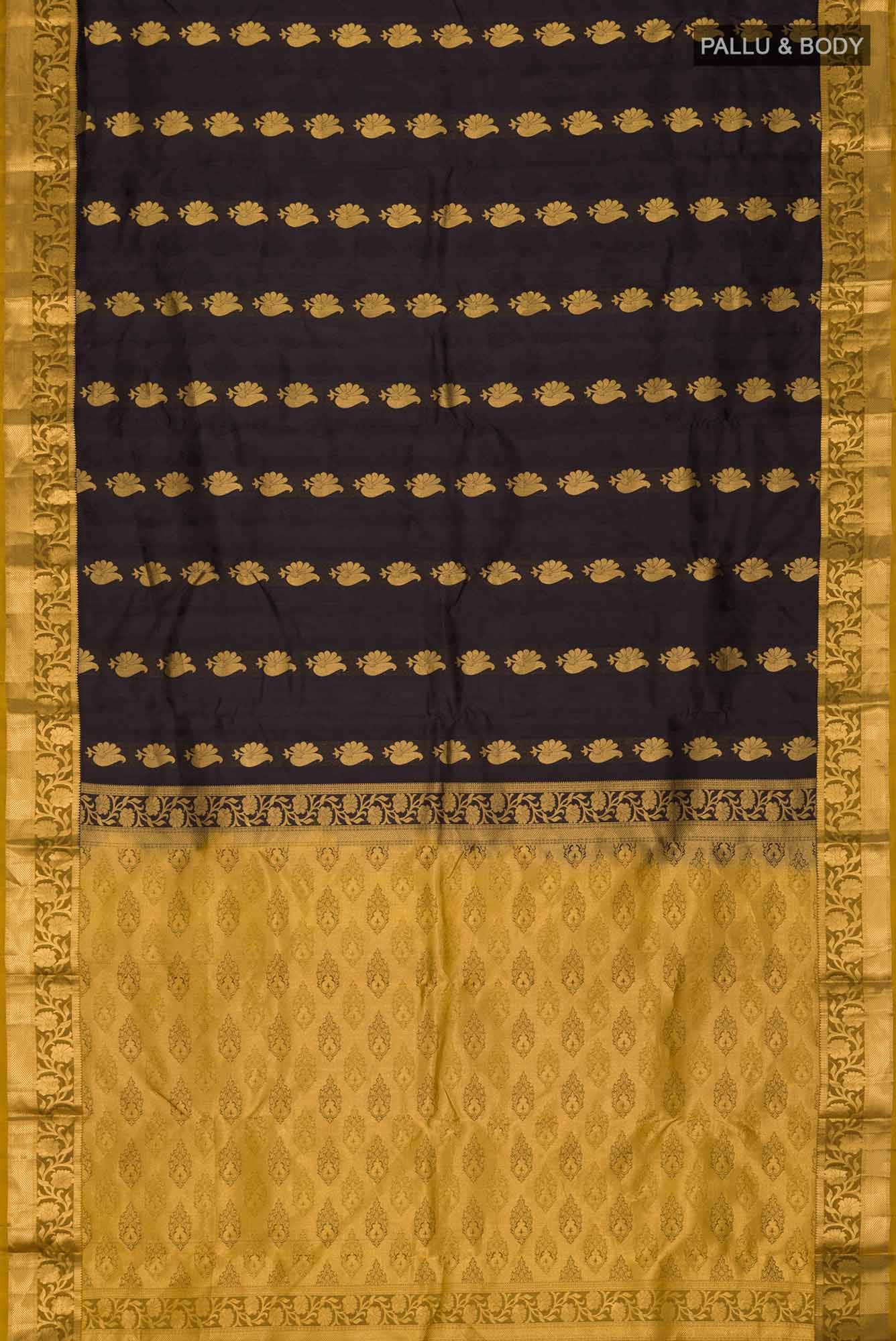 Black Kanchipuram Silk Saree