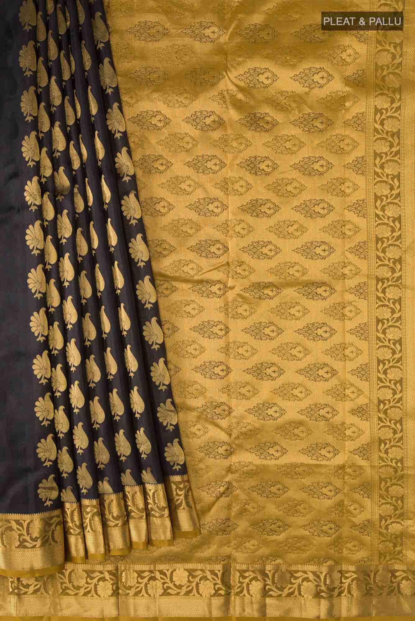 Black Kanchipuram Silk Saree