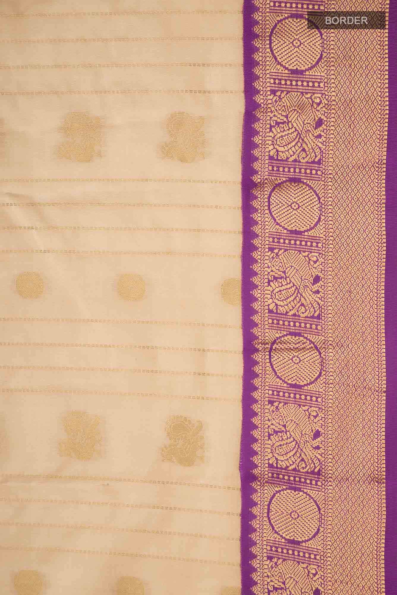 Beige Kanchipuram Silk Saree