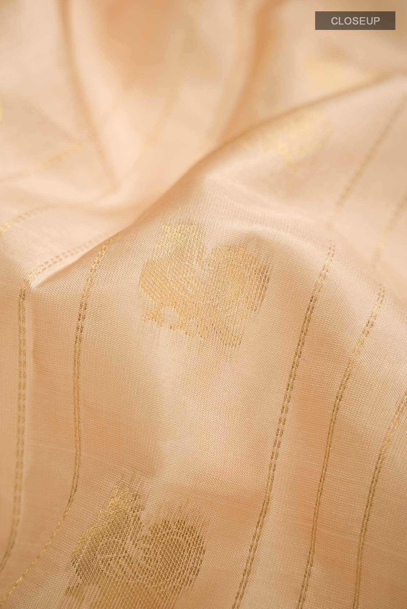 Beige Kanchipuram Silk Saree