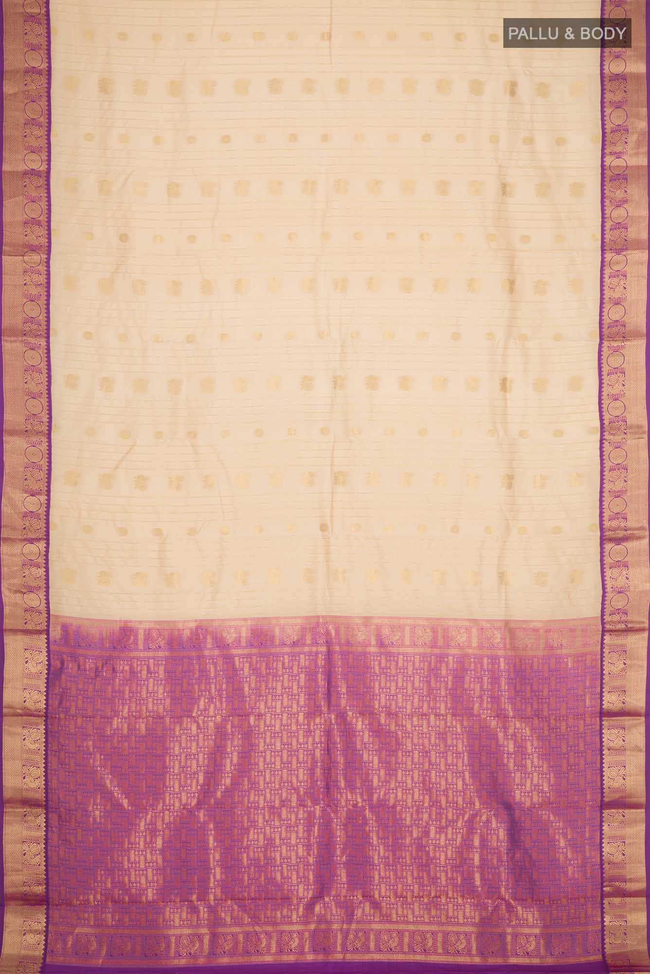 Beige Kanchipuram Silk Saree