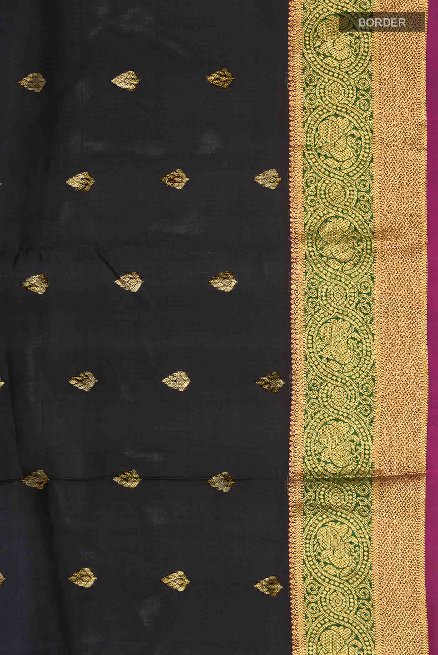 Black Kanchipuram Silk Saree