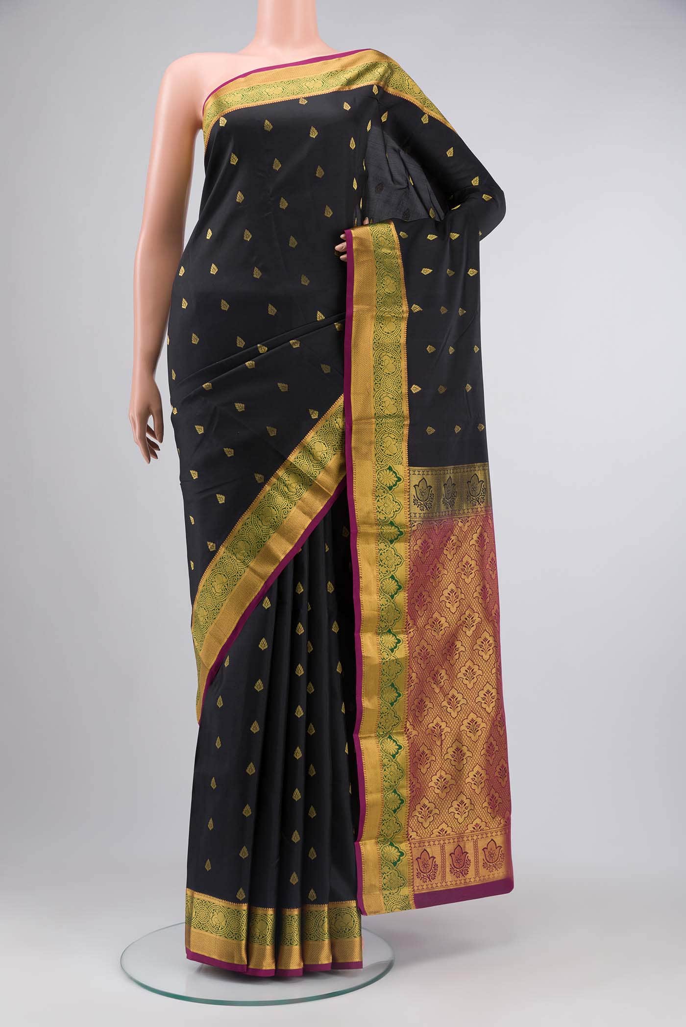 Black Kanchipuram Silk Saree