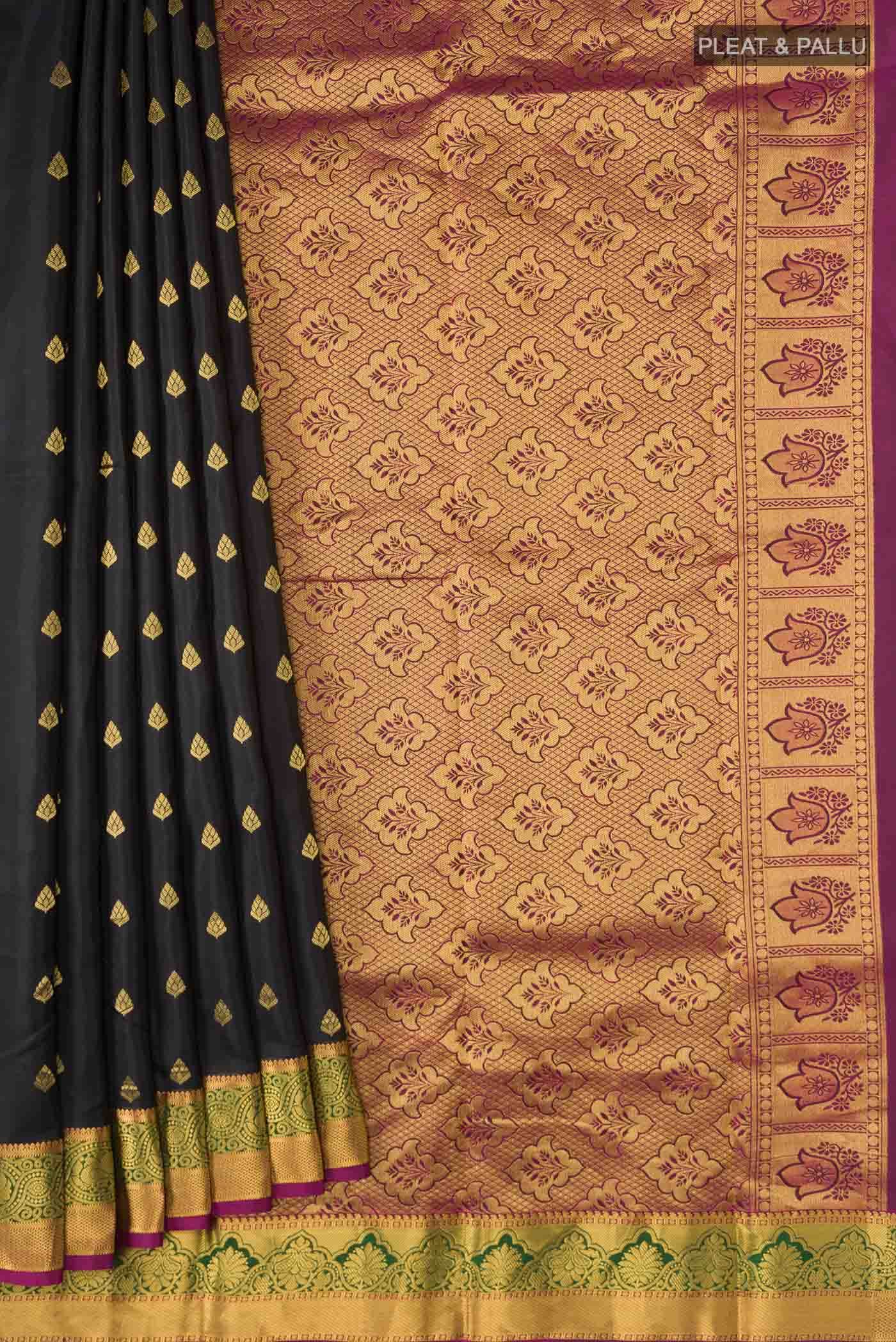 Black Kanchipuram Silk Saree
