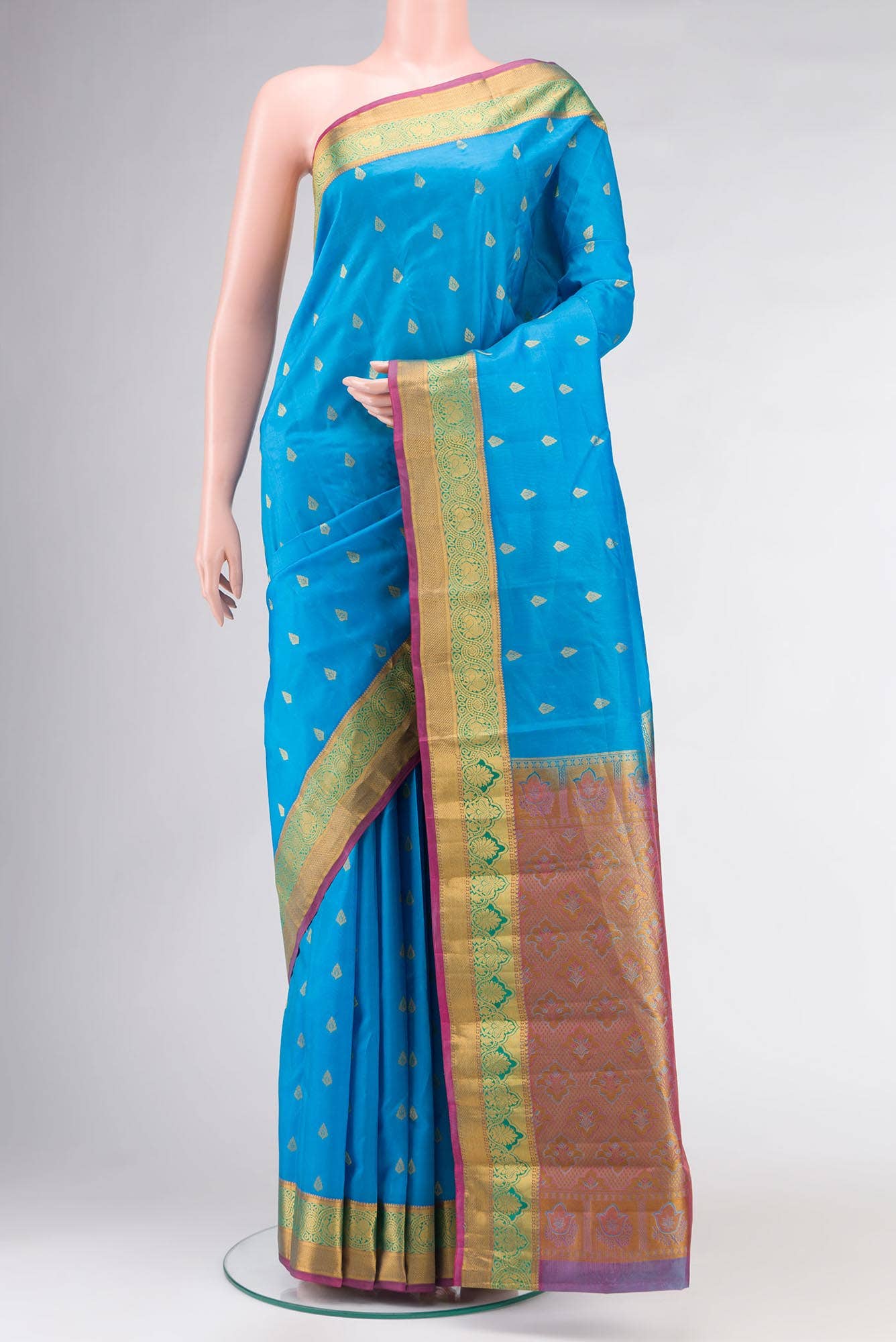 Blue Kanchipuram Silk Saree