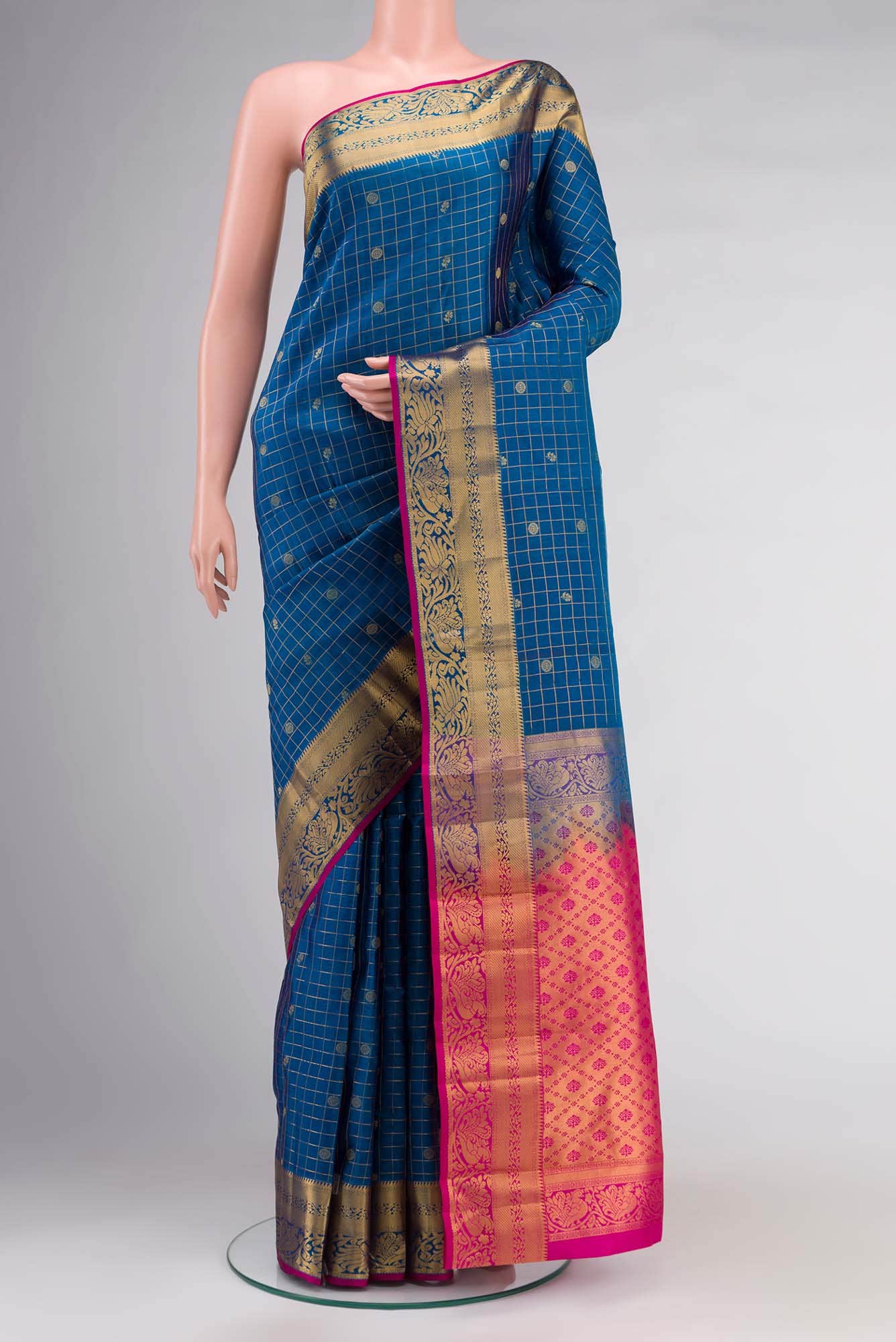 Blue Kanchipuram Silk Saree