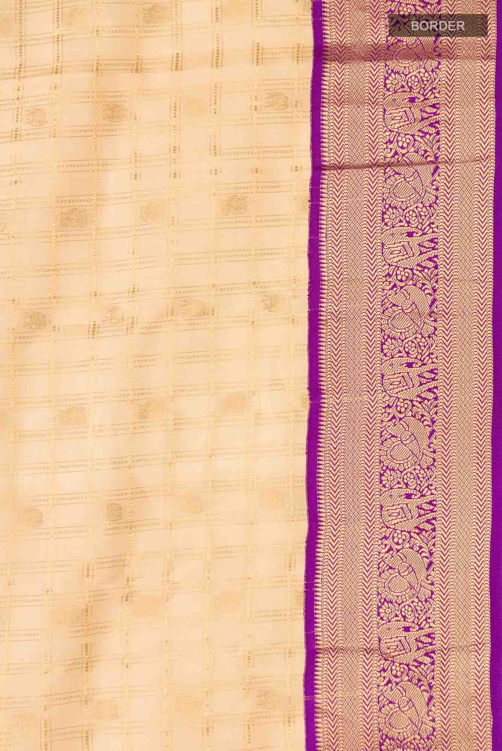 Beige Kanchipuram Silk Saree