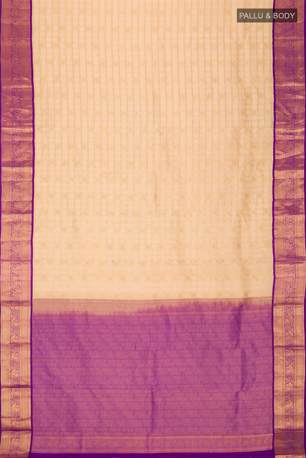 Beige Kanchipuram Silk Saree