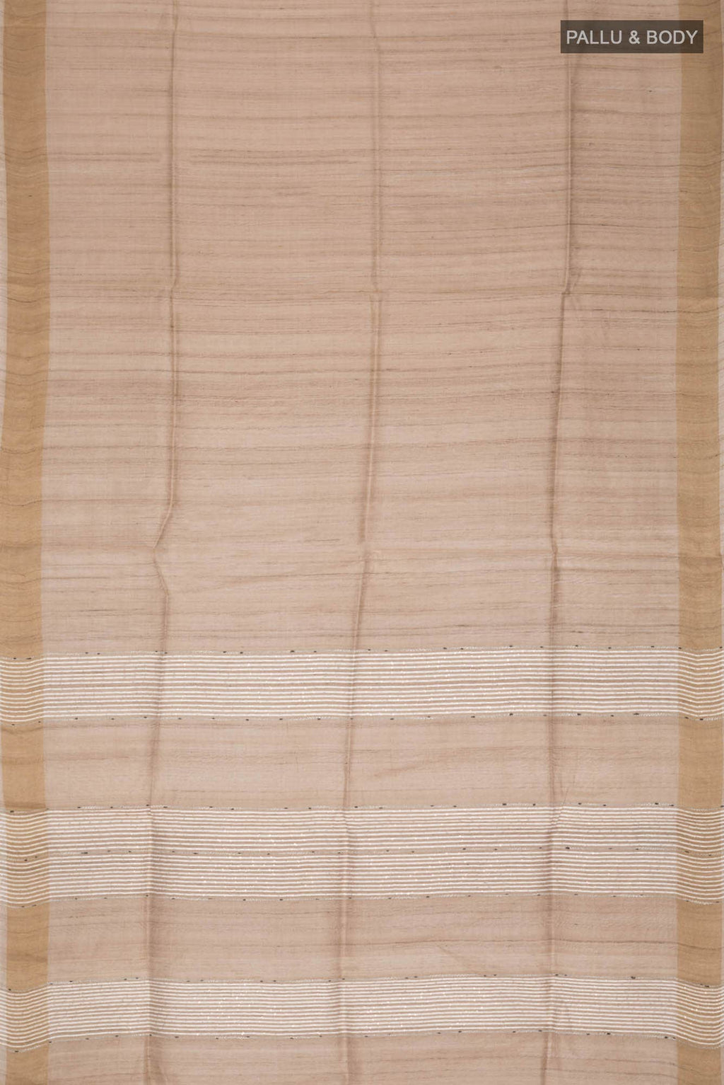 Beige Bhagalpuri Tussar Silk Saree