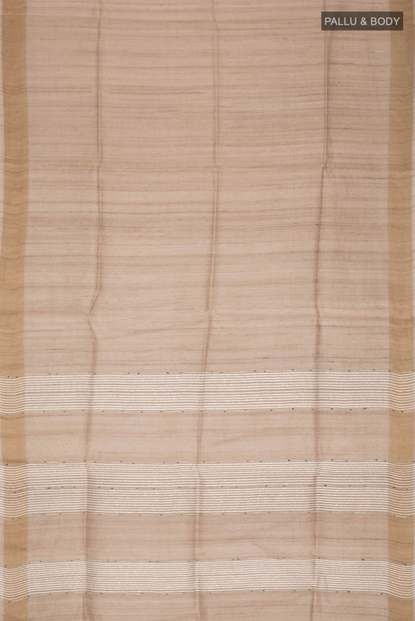 Beige Bhagalpuri Tussar Silk Saree