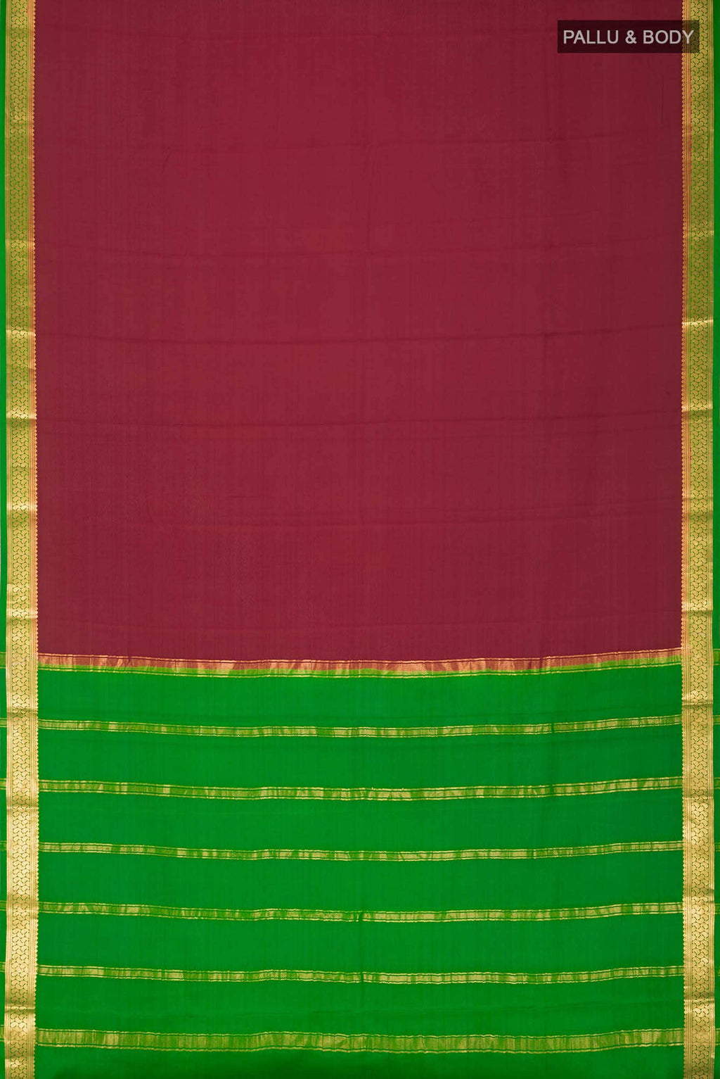 Maroon Mysore Crepe Saree