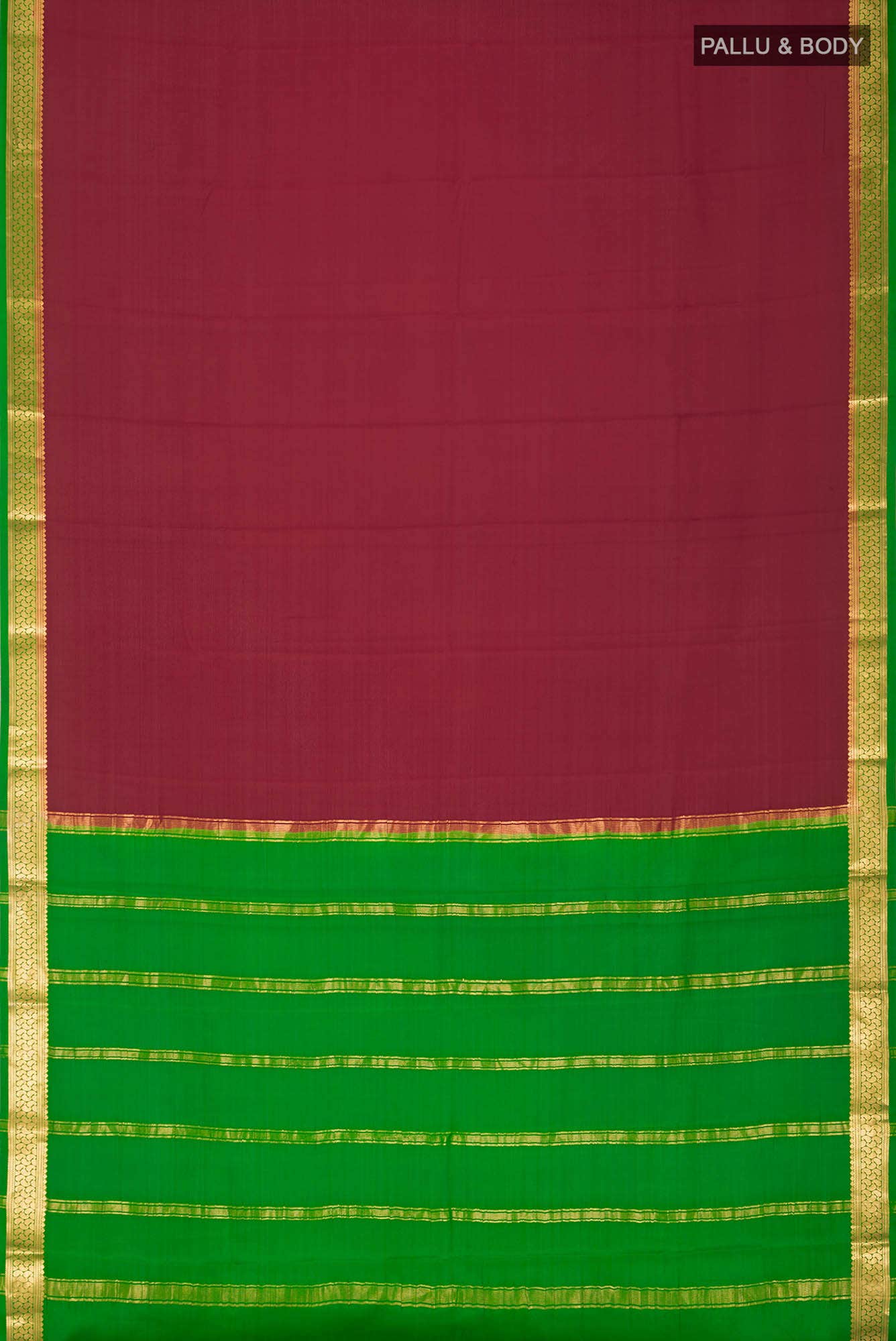 Maroon Mysore Crepe Saree