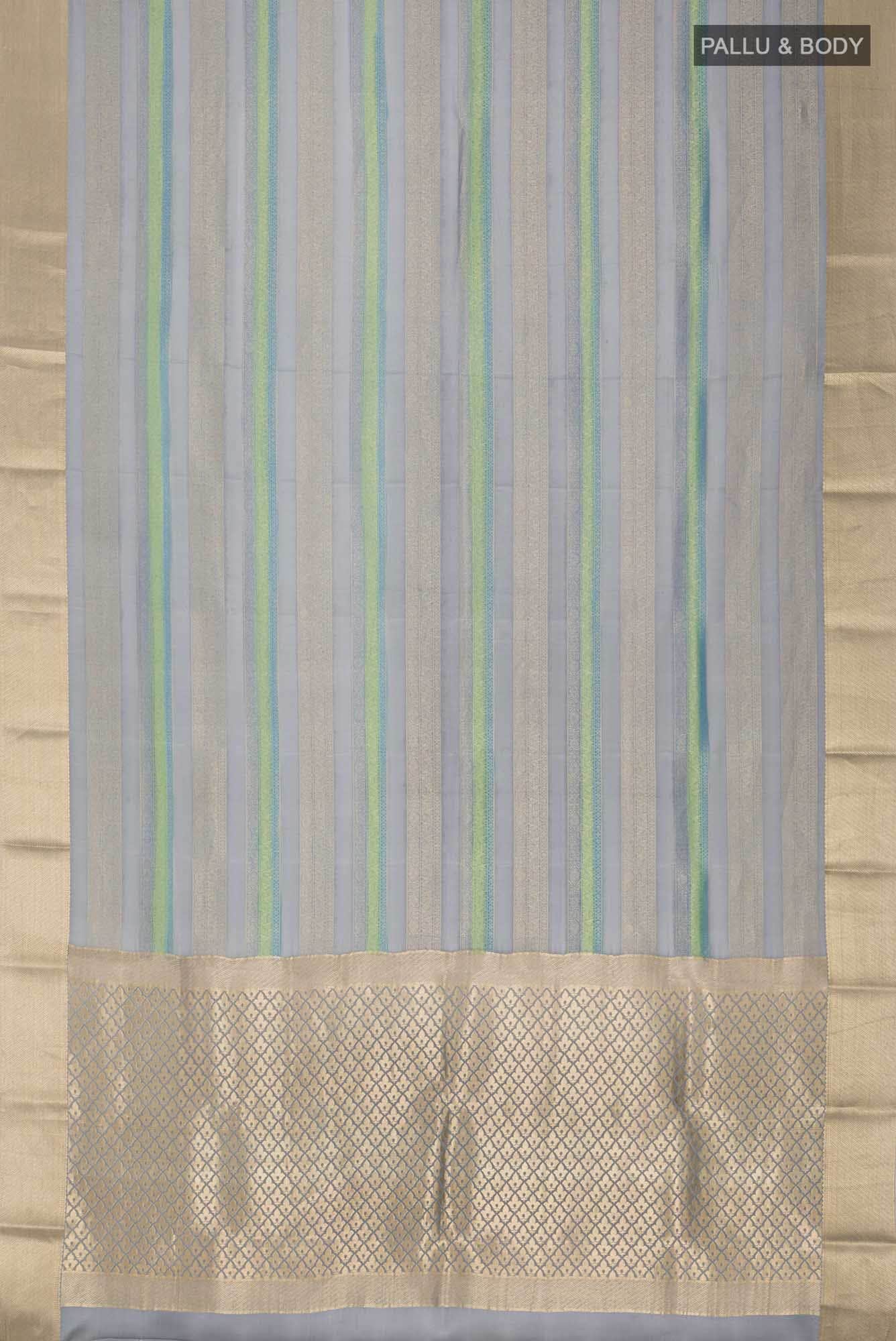 Grey Mysore Crepe Saree