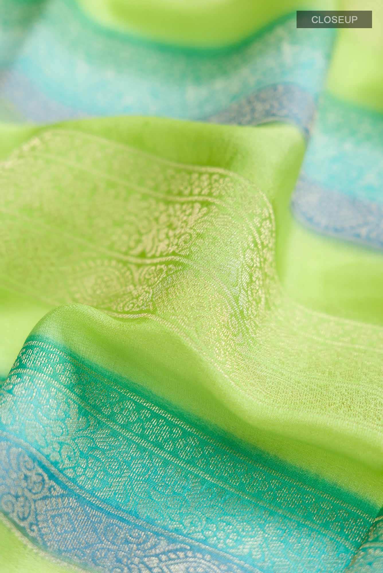Green Mysore Crepe Saree