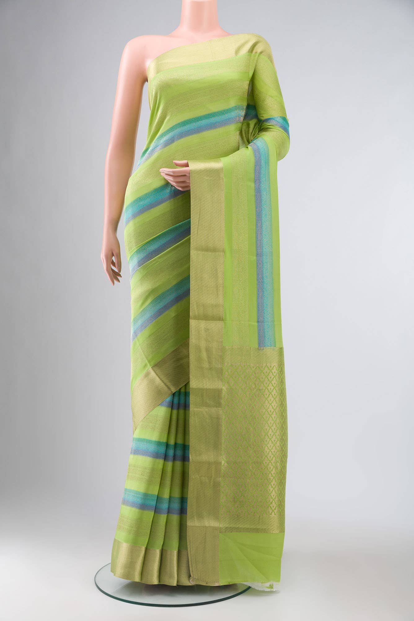 Green Mysore Crepe Saree