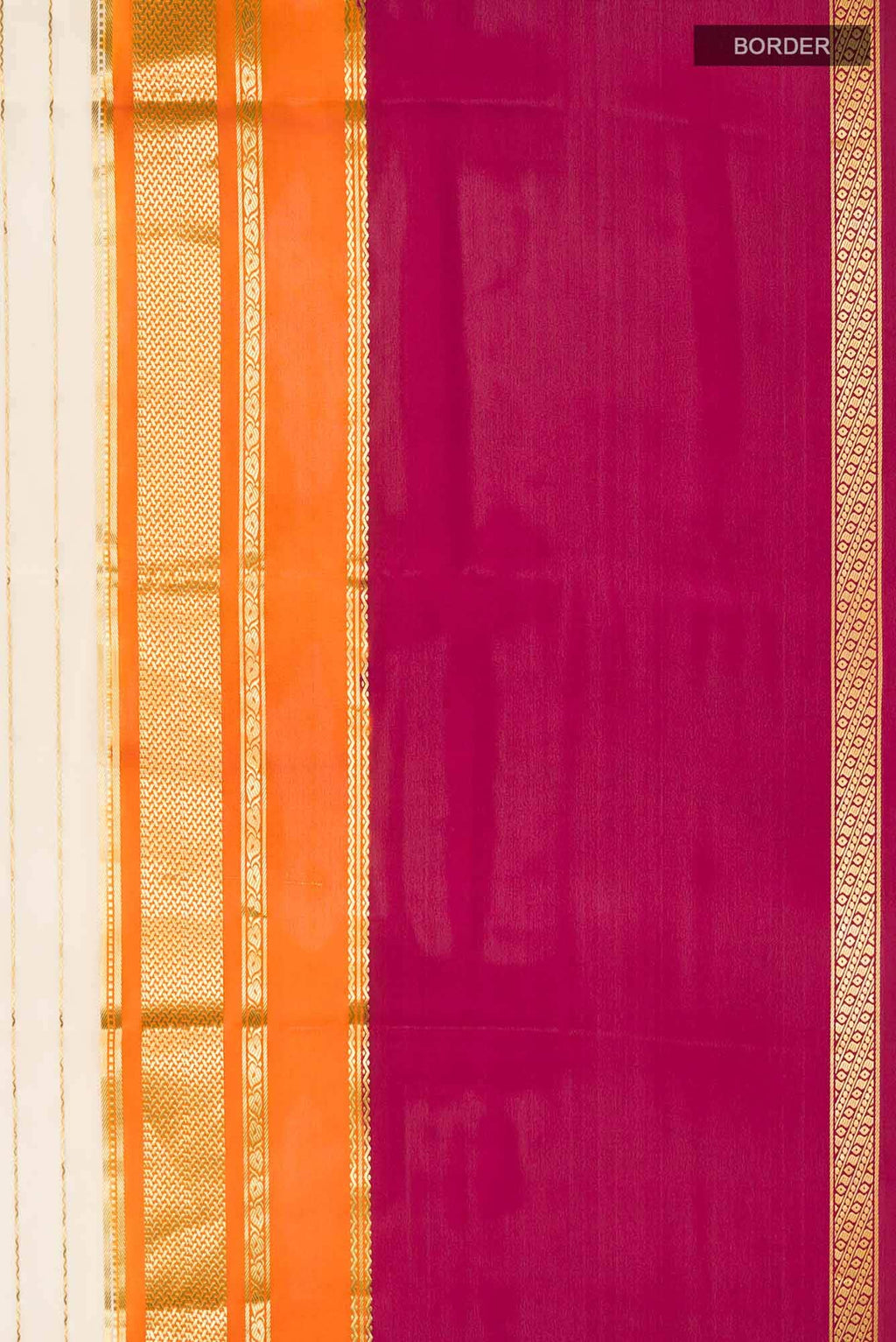Cream Mysore Crepe Saree