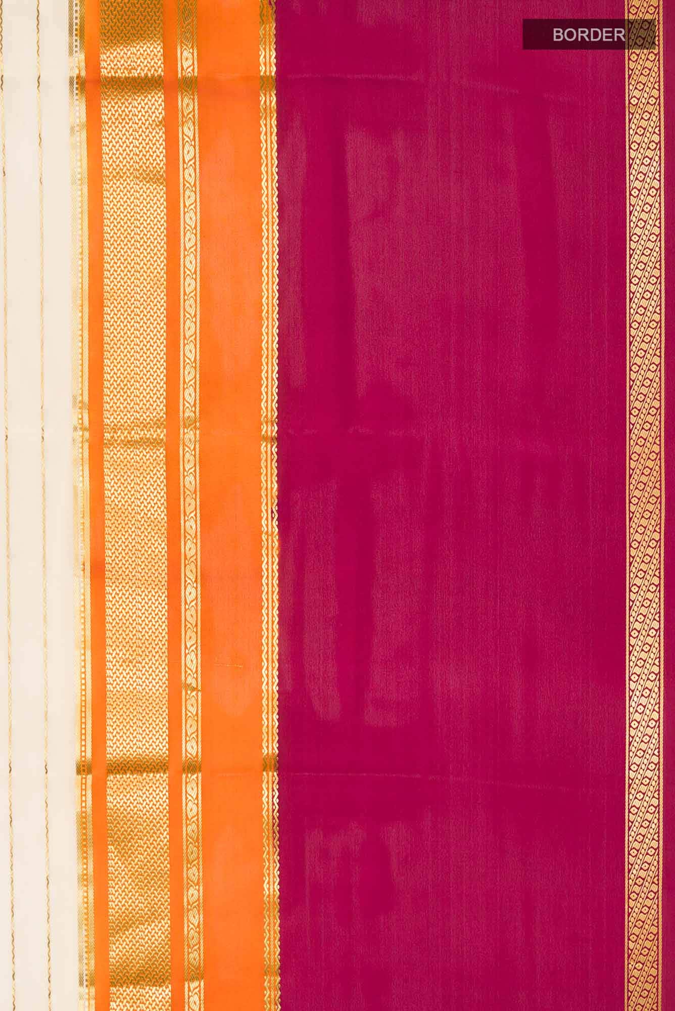 Cream Mysore Crepe Saree