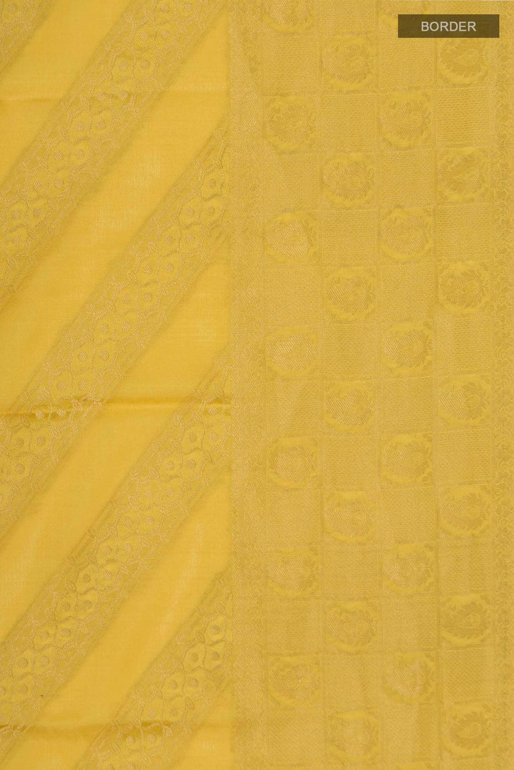 Yellow Mysore Crepe Saree
