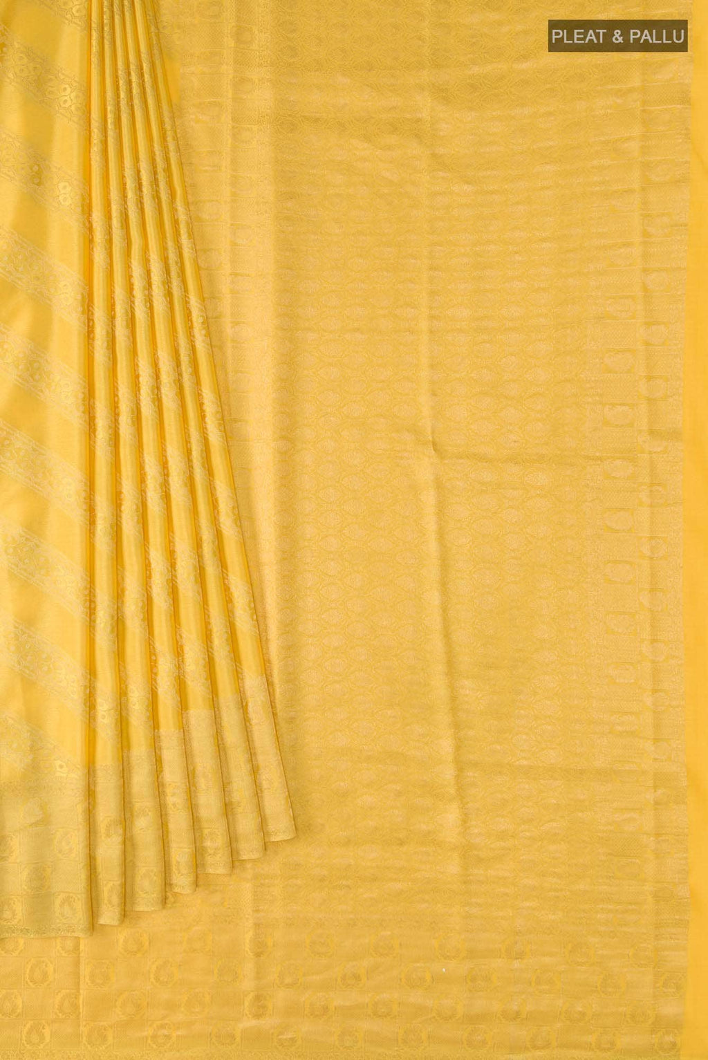Yellow Mysore Crepe Saree