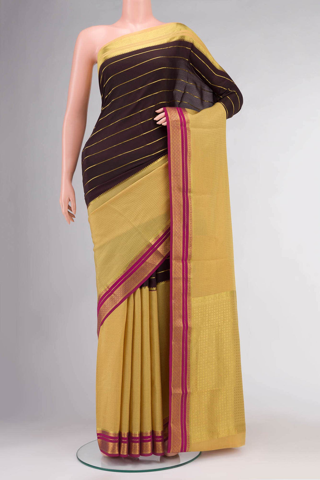 Multi Mysore Crepe Saree