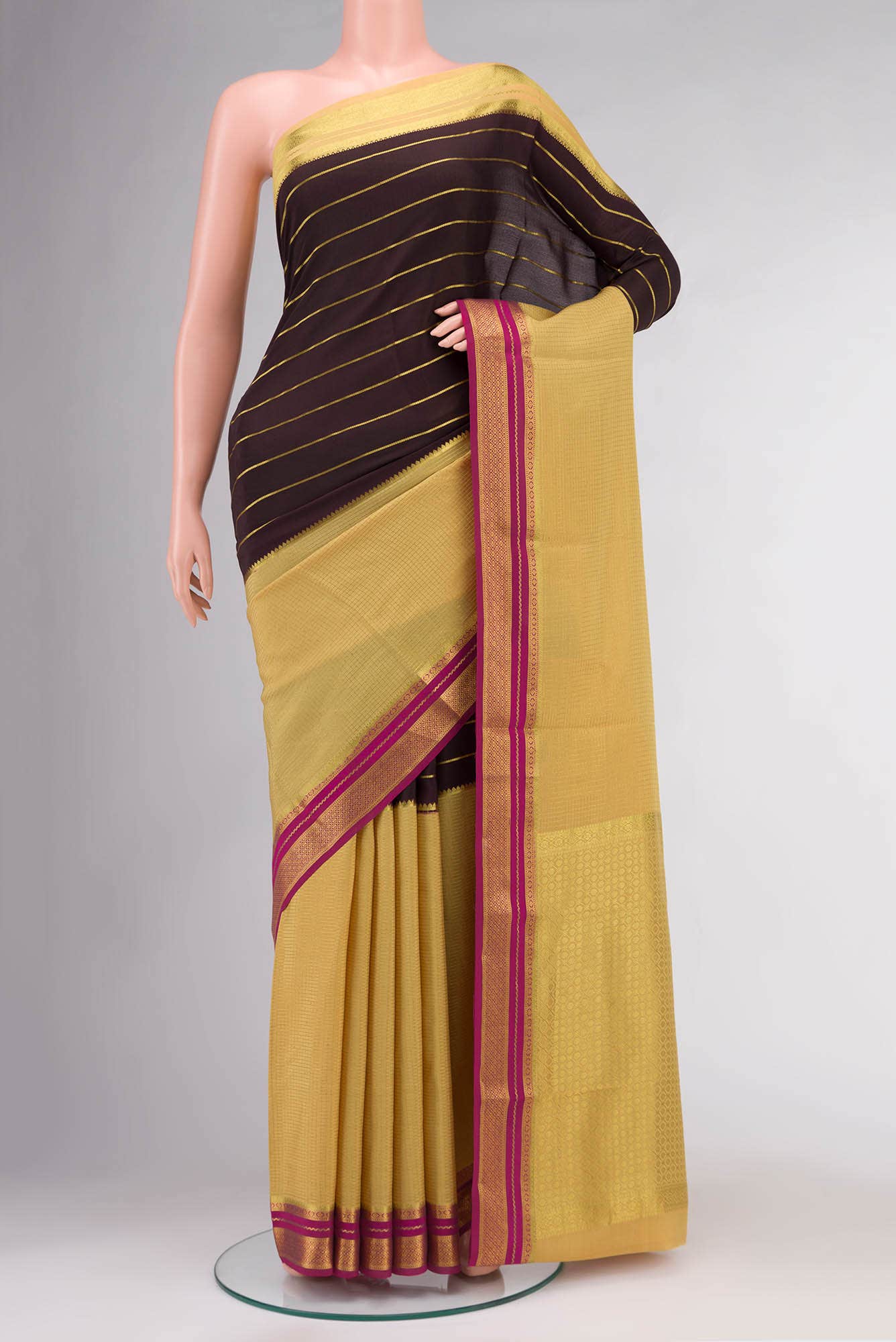 Multi Mysore Crepe Saree