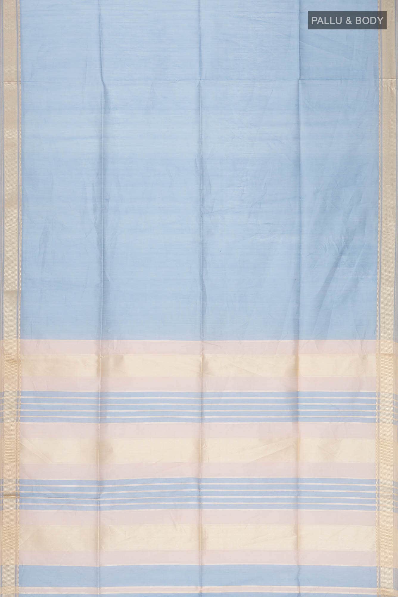 Blue Grey Maheshwari Silk Cotton Saree