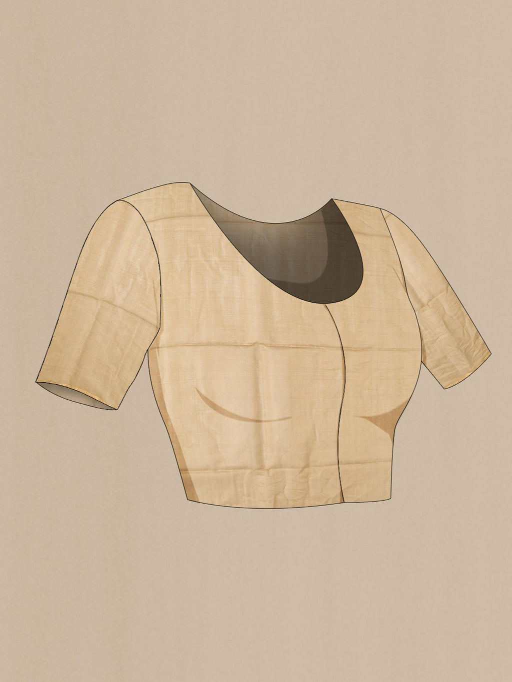 Beige Silk Cotton Saree