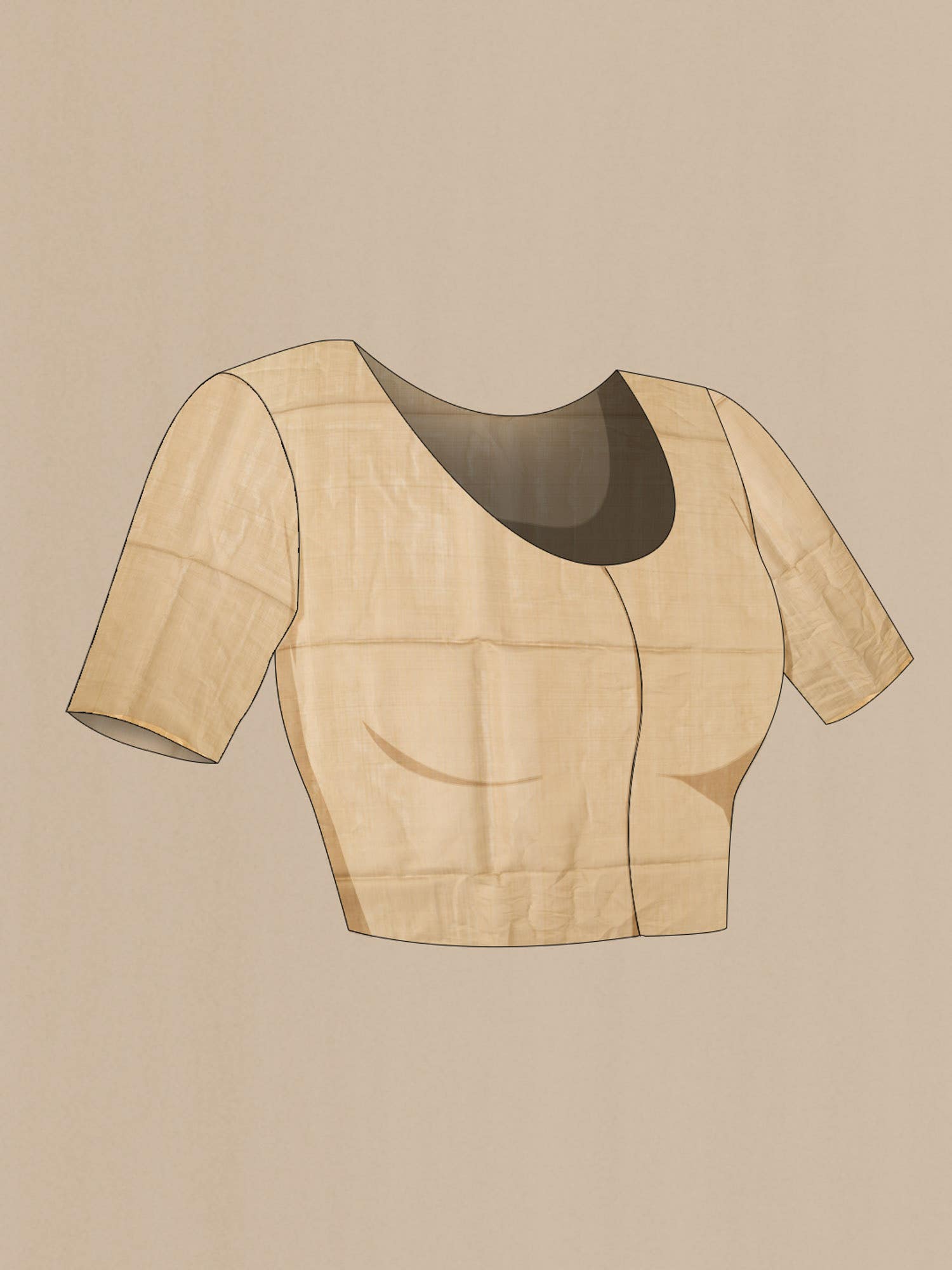 Beige Silk Cotton Saree