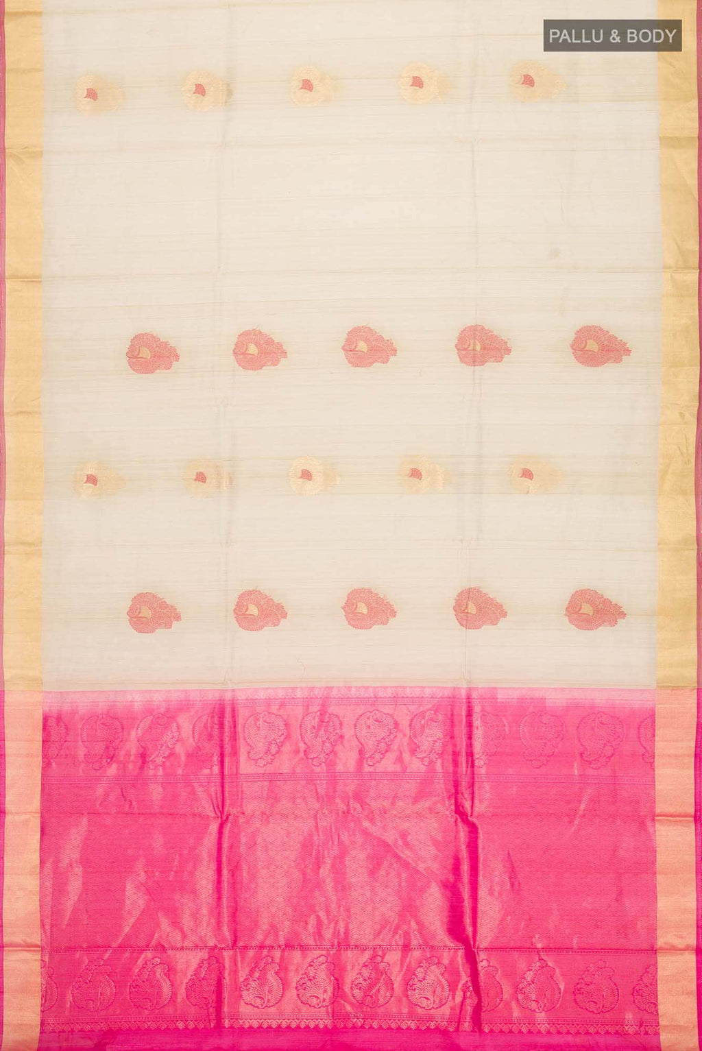 Beige Silk Cotton Saree