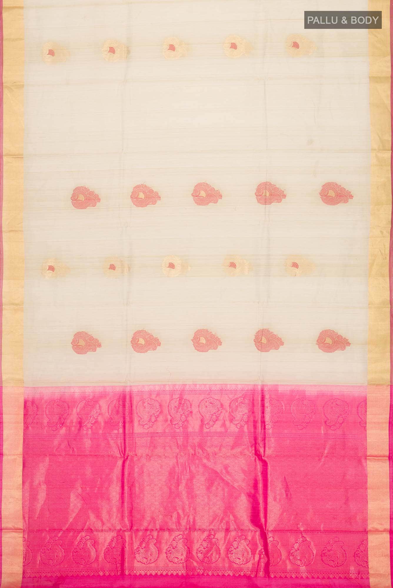 Beige Silk Cotton Saree