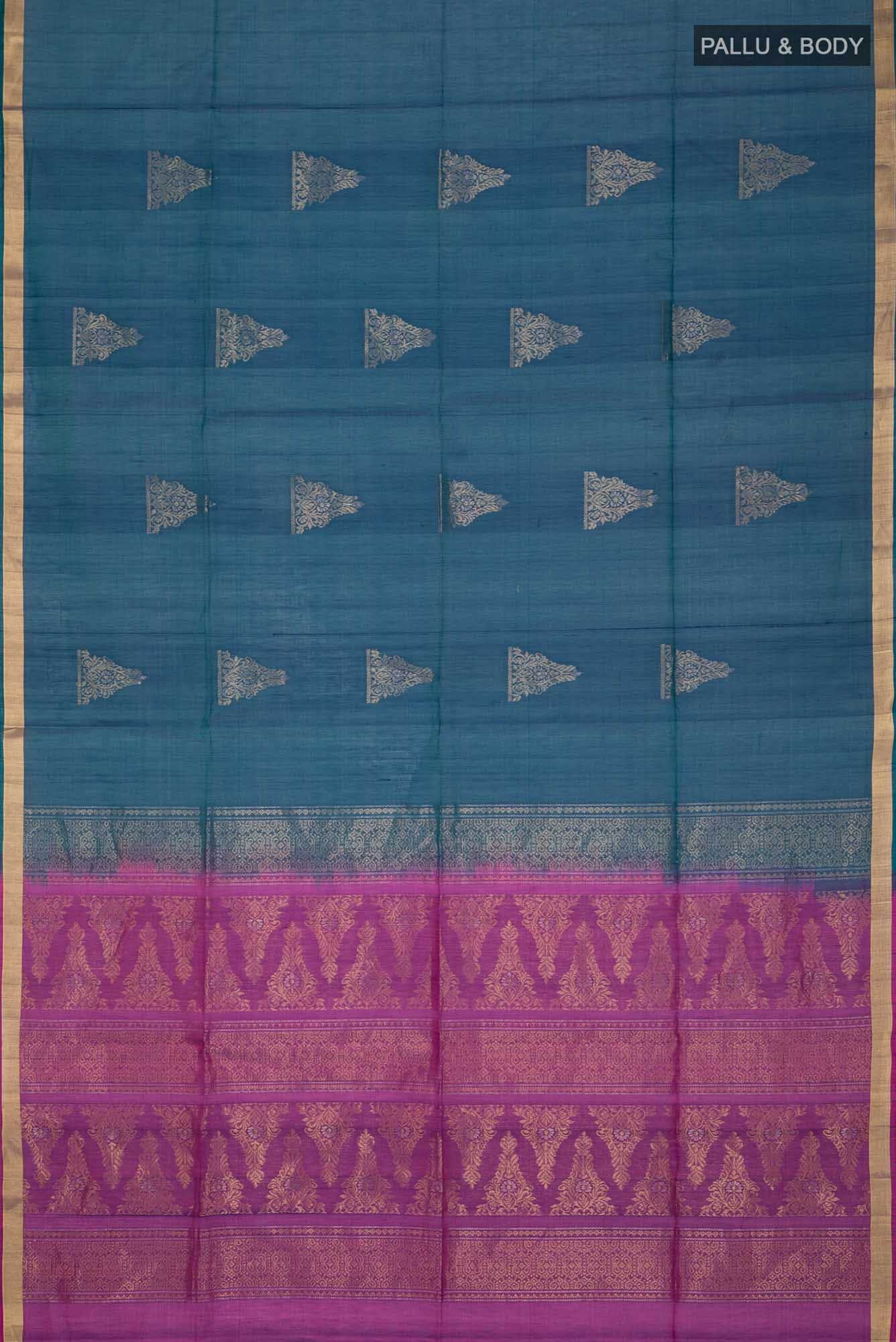 Blue Silk Cotton Saree