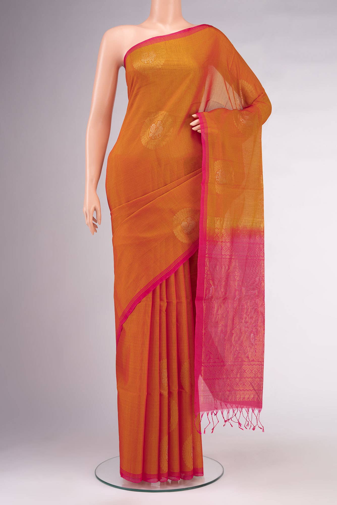 Mustard Silk Cotton Saree