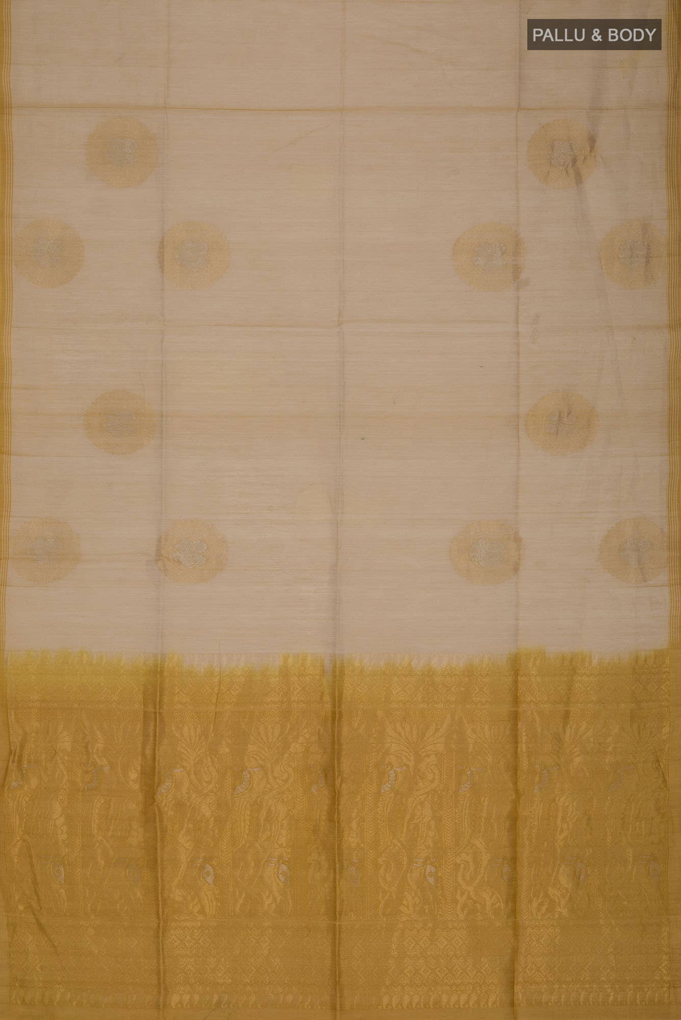 Beige Silk Cotton Saree