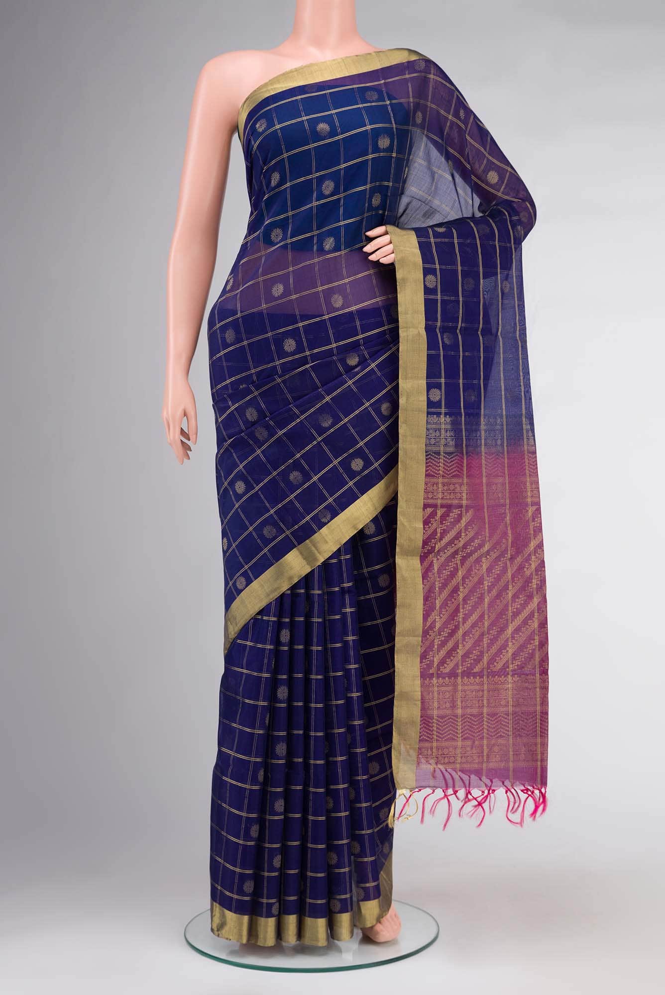 Blue Silk Cotton Saree