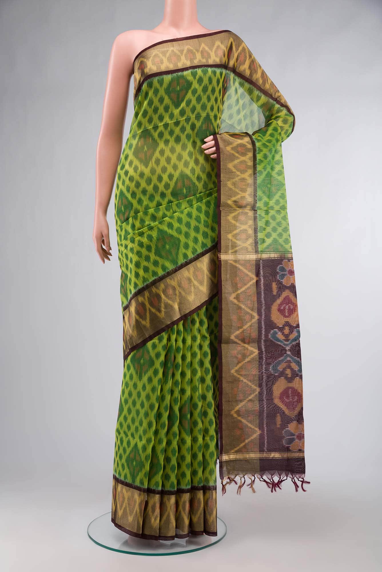 Green Silk Cotton Saree