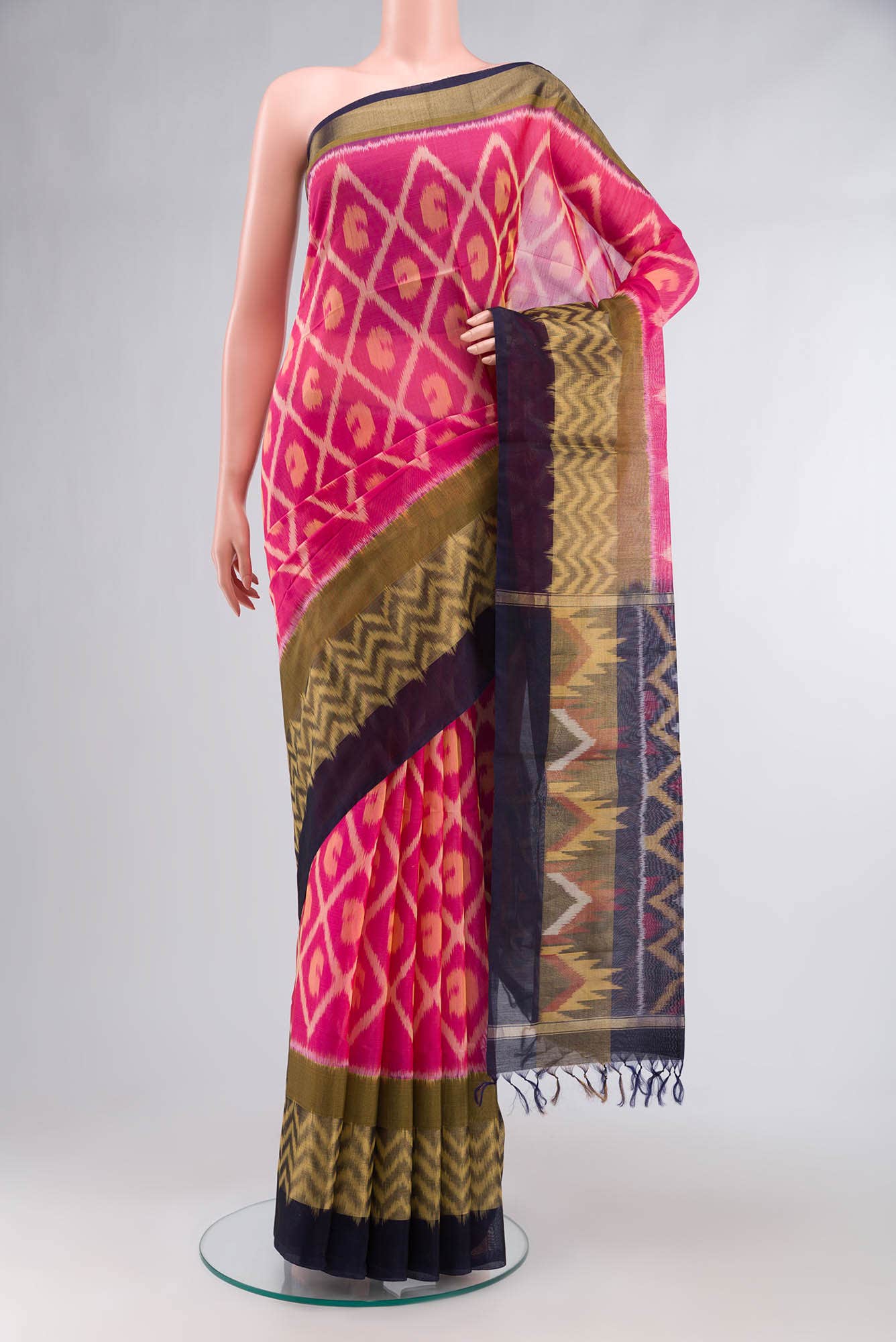 Pink Silk Cotton Saree